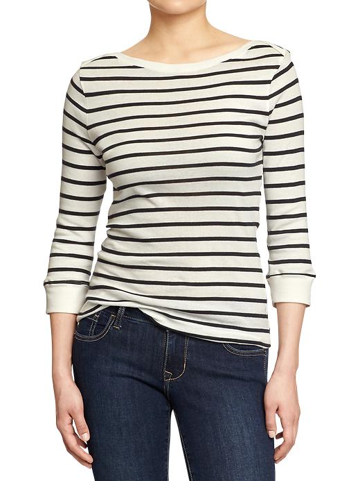 View large product image 1 of 1. 3/4-Sleeve Boat-Neck Top