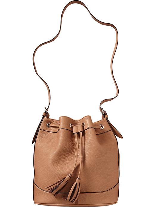 View large product image 1 of 1. Women's Faux-Leather Tasseled Bucket Bags