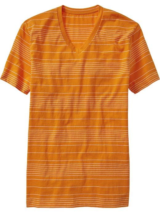 View large product image 1 of 1. Men's Thin-Stripe V-Neck Tees
