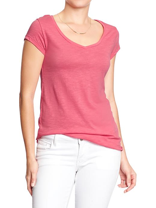 Women's SlubKnit VNeck Tees Old Navy