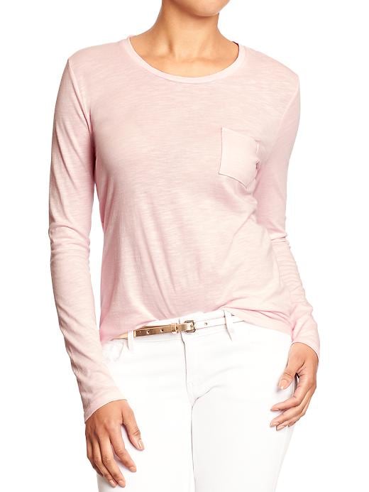 View large product image 1 of 1. Women's Relaxed Slub-Knit Pocket Tees