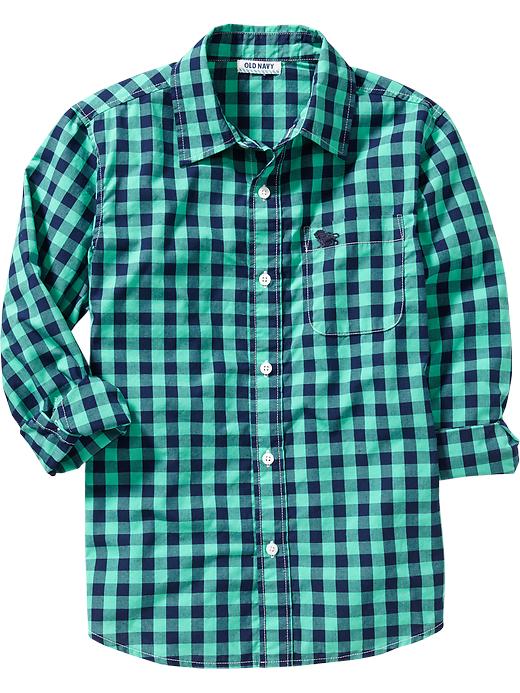 View large product image 1 of 1. Boys Plaid Poplin Shirts
