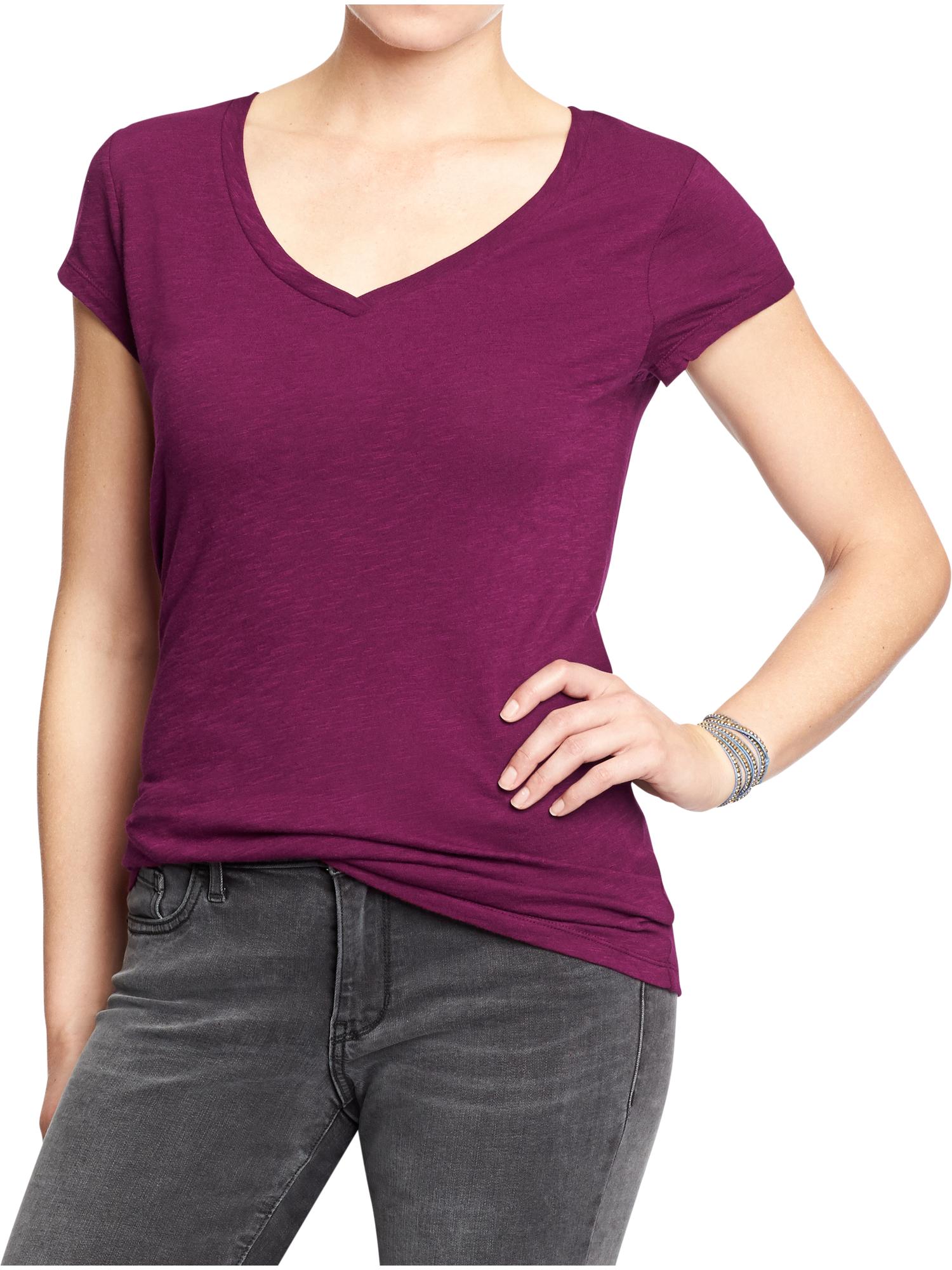 Women's SlubKnit VNeck Tees Old Navy