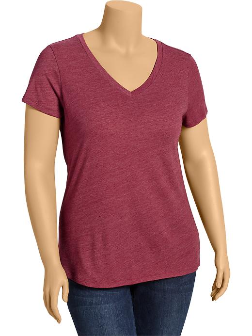 View large product image 1 of 1. Relaxed Lightweight V-Neck Plus-Size Tee