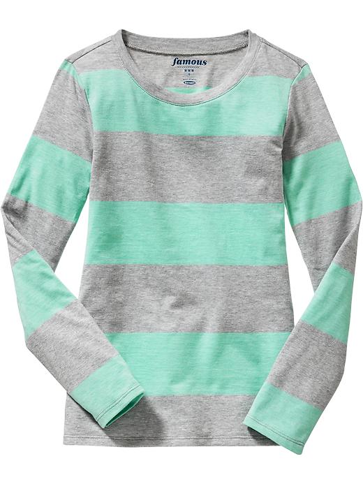 View large product image 1 of 1. Girls Patterned Crew-Neck Tees