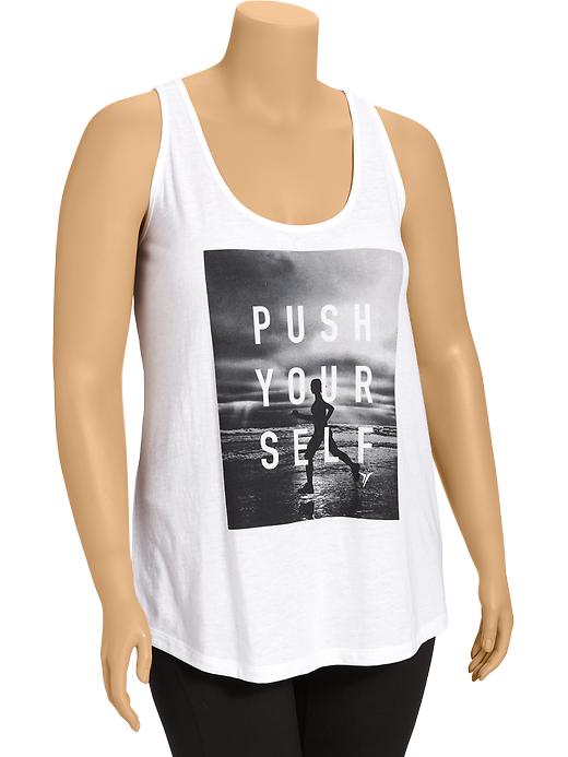 View large product image 1 of 1. Women's Plus  Go-Dry Graphic Tanks