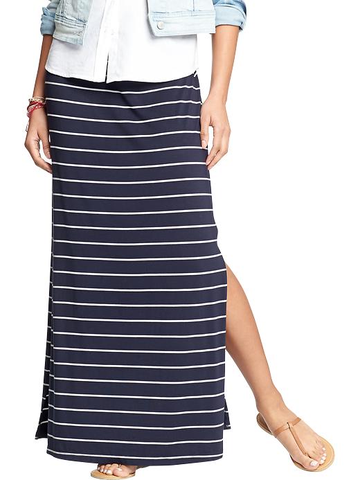 Jersey Side-Slit Maxi Skirt | Old Navy