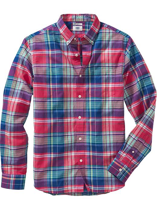View large product image 1 of 1. Men's Slim-Fit Plaid Shirts