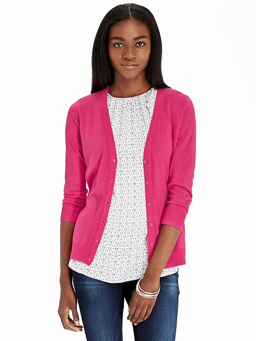 View large product image 1 of 2. Women's 3/4-Sleeved V-Neck Cardigans