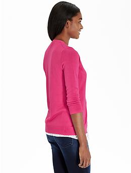 View large product image 2 of 2. Women's 3/4-Sleeved V-Neck Cardigans