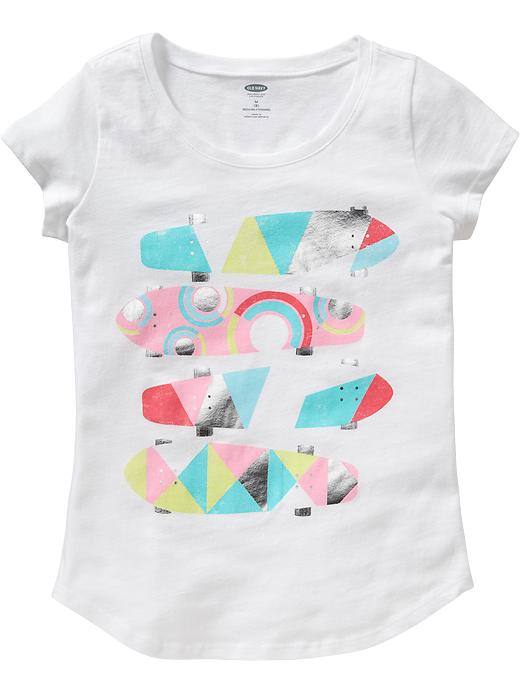 View large product image 1 of 1. Girls Foil-Graphic Tees