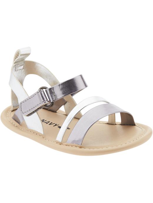 Metallic-Silver Sandals for Baby | Old Navy