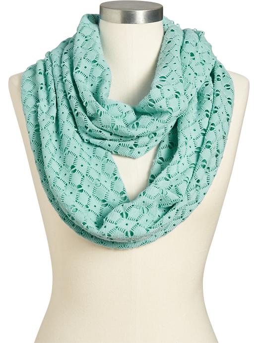 View large product image 1 of 1. Women's Crochet-Overlay Jersey Infinity Scarves