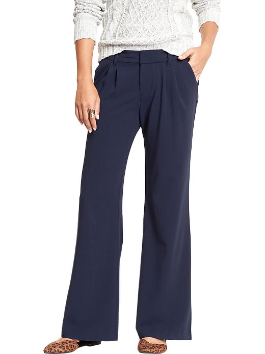 View large product image 1 of 2. Women's Pleated Wide-Leg Trousers