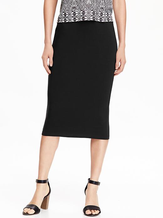 View large product image 1 of 1. Jersey Pencil Midi Skirt for Women