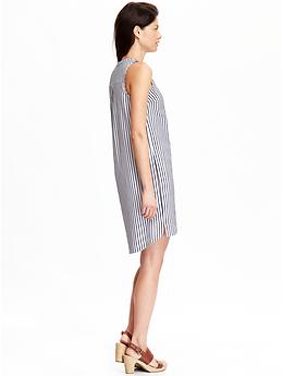 View large product image 2 of 2. Women's Sleeveless Striped Shirt Dresses