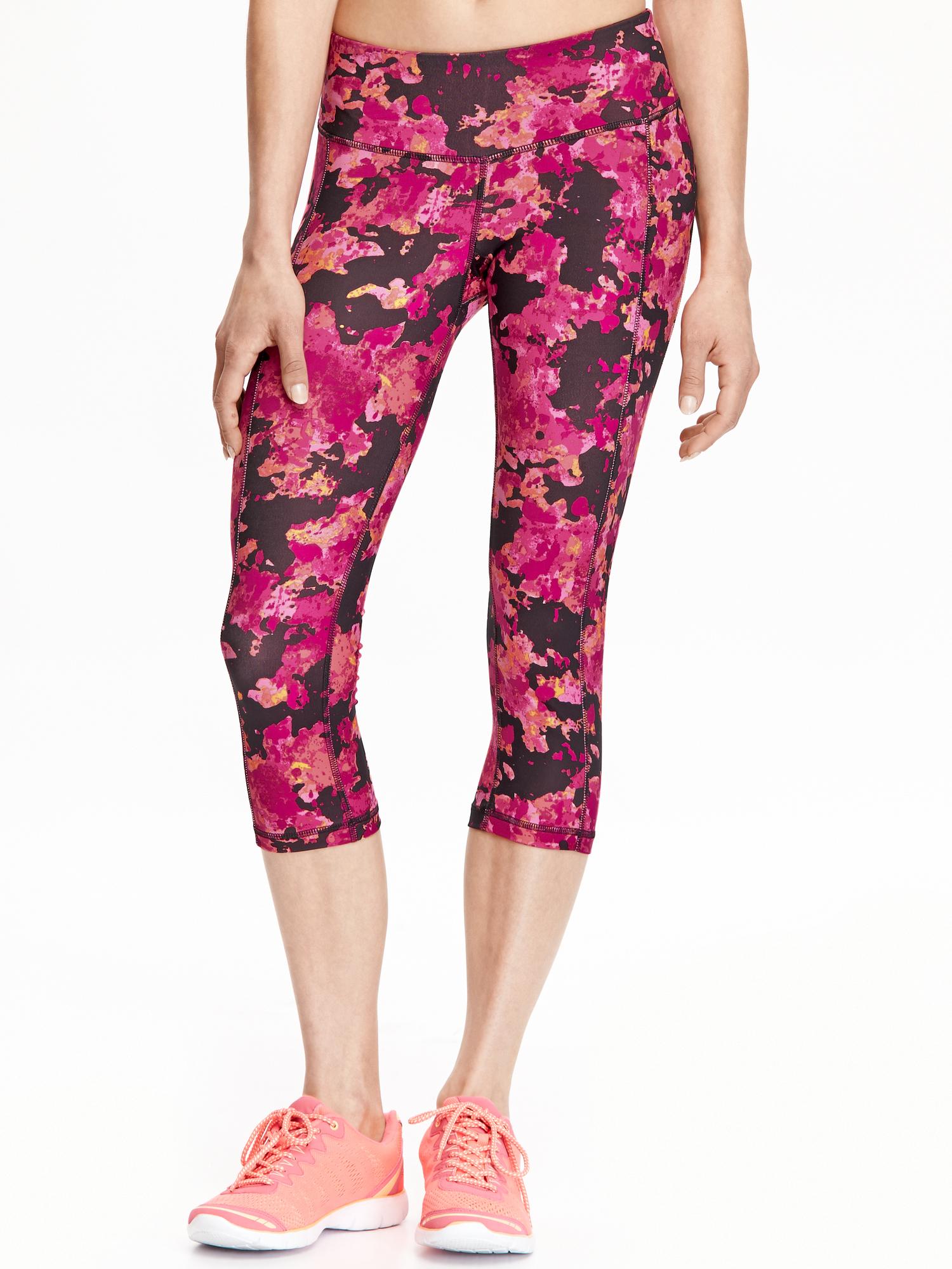 WOMEN'S PERFORMANCE PRINT CAPRI  Performance Black Emboss/Pink