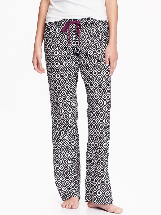 Women's Patterned Poplin Lounge Pants | Old Navy