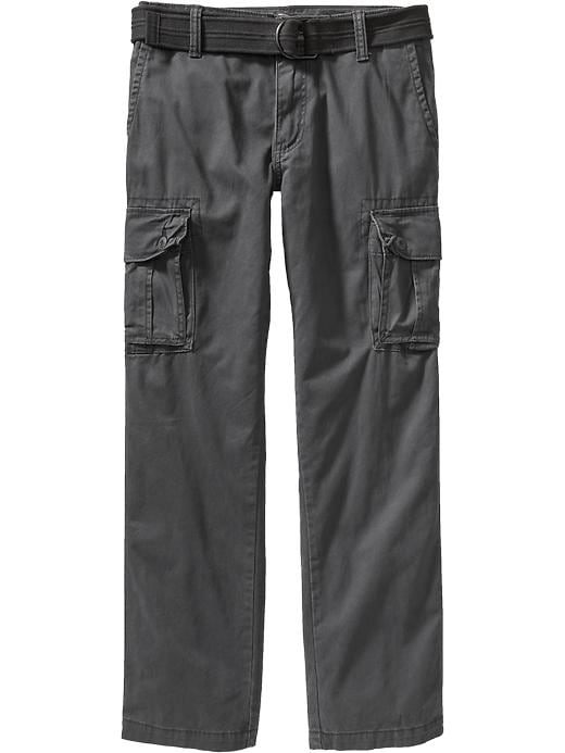 View large product image 1 of 1. Men's Belted Straight-Leg Cargos