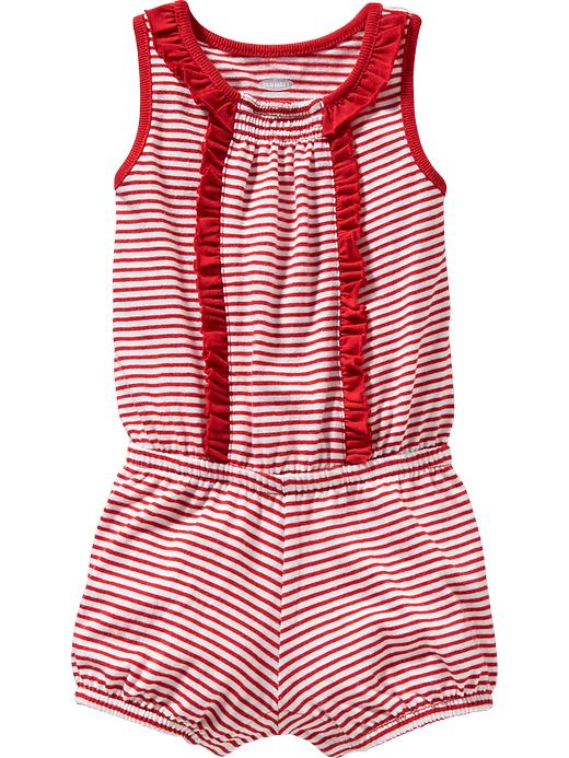 View large product image 1 of 1. Ruffle-Trim Rompers for Baby