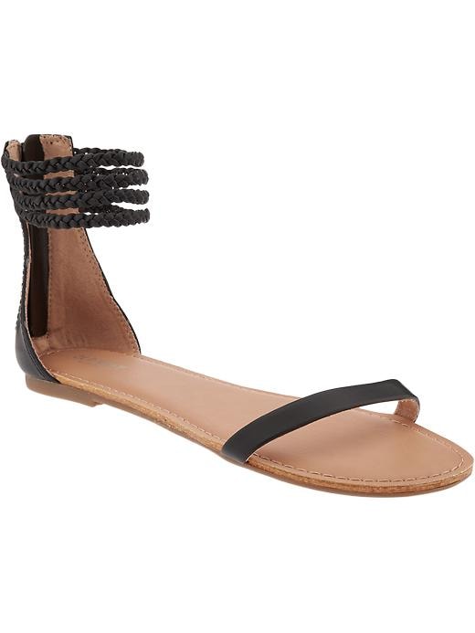 View large product image 1 of 1. Women's Braided-Strap Sandals