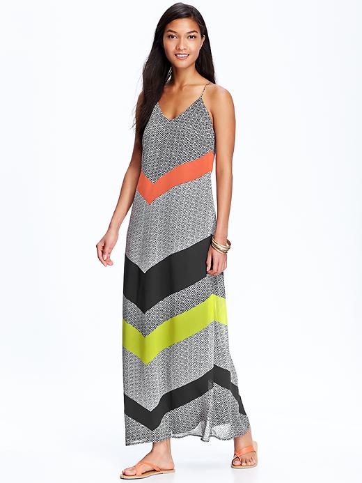 View large product image 1 of 2. Women's Patterned Chiffon Maxi Dresses