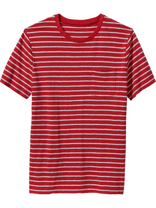 View large product image 1 of 1. Men's Striped Pocket Tees