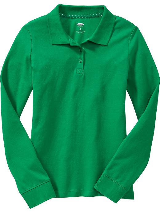 View large product image 1 of 1. Uniform Long-Sleeve Polo for Girls