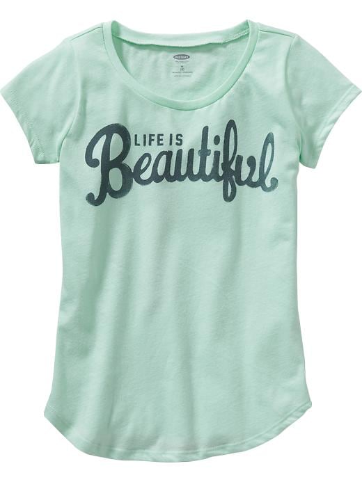 Girls Rounded-Hem Graphic Tees | Old Navy