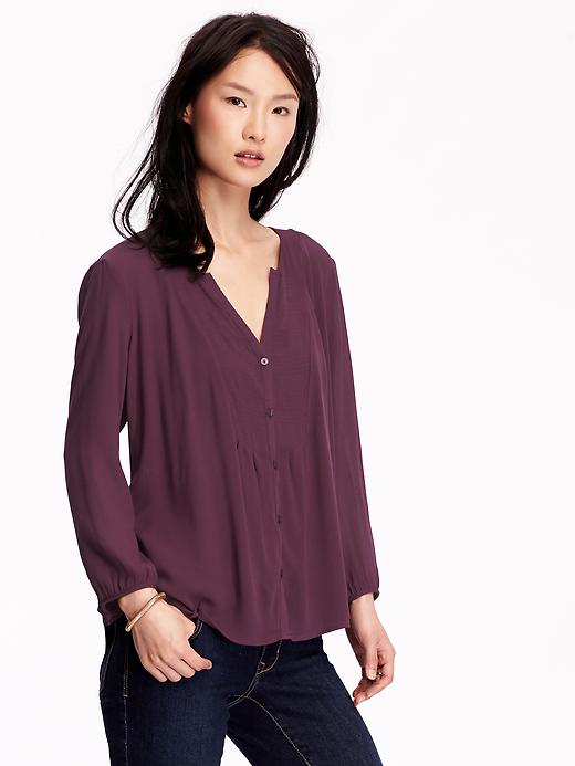 View large product image 1 of 1. 3/4-Sleeve Poet Blouse