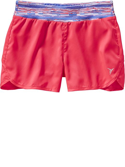 View large product image 1 of 1. Girls Go-Dry Patterned-Waist Shorts