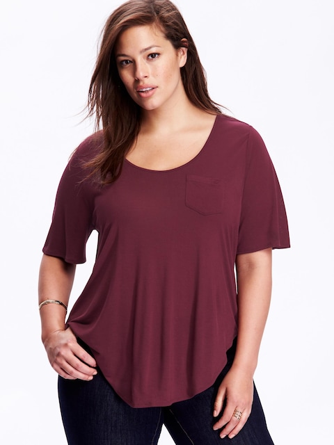 Relaxed Curved-Hem Plus-Size Tee