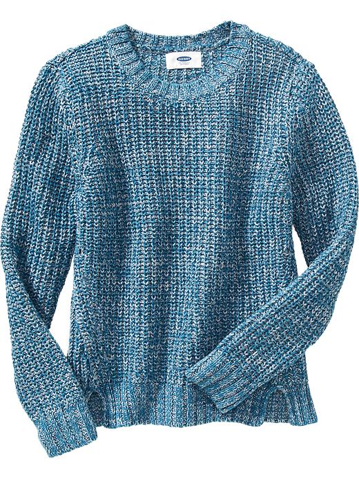 View large product image 1 of 1. Girls Loose-Knit Vented Sweater