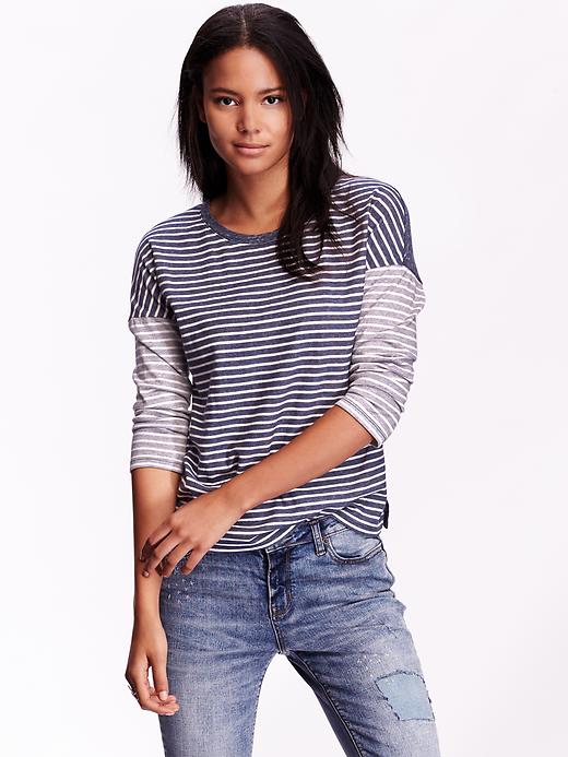 View large product image 1 of 1. Women's Boxy Striped Tops