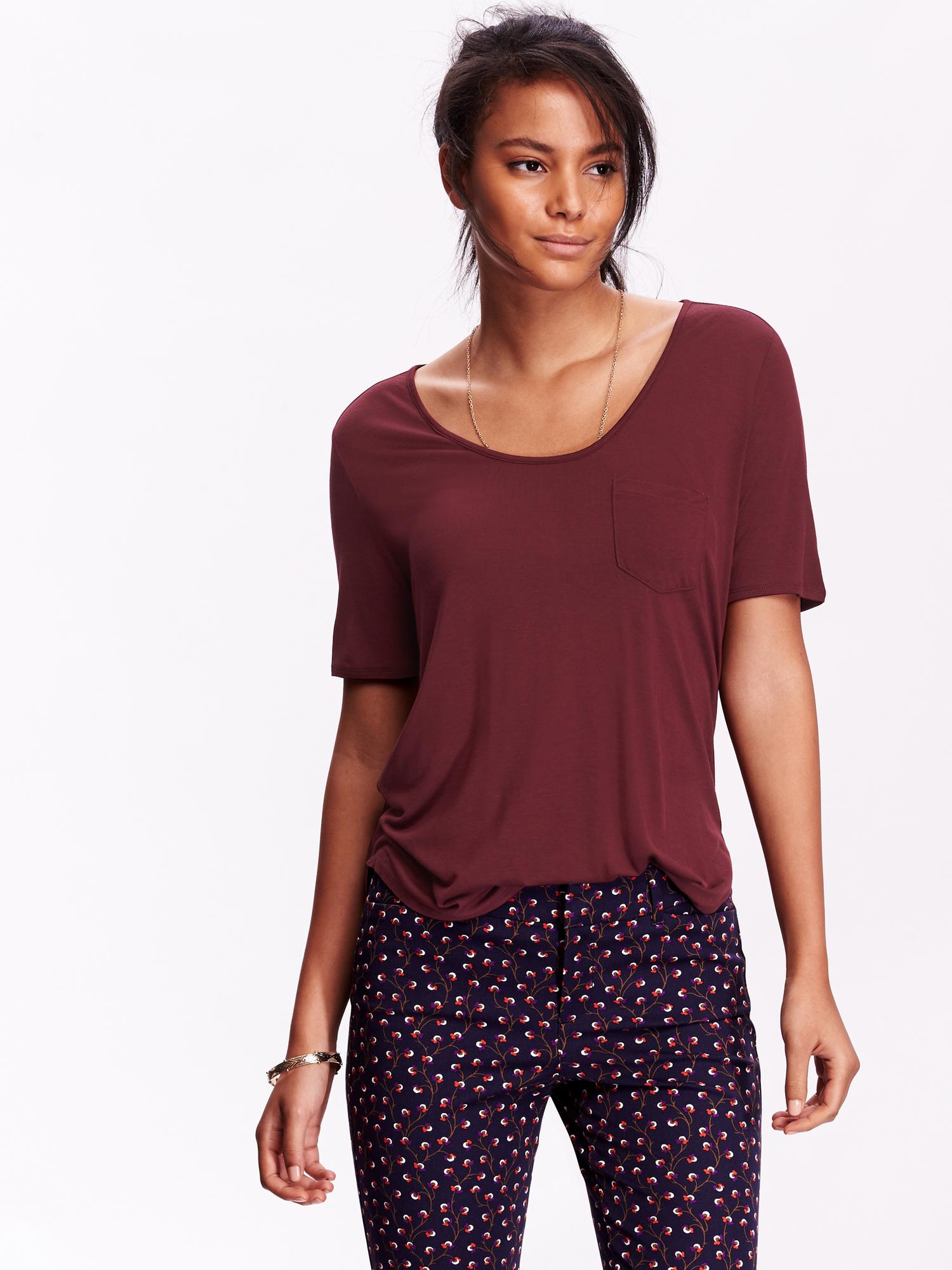 Relaxed Curved-Hem Tee | Old Navy