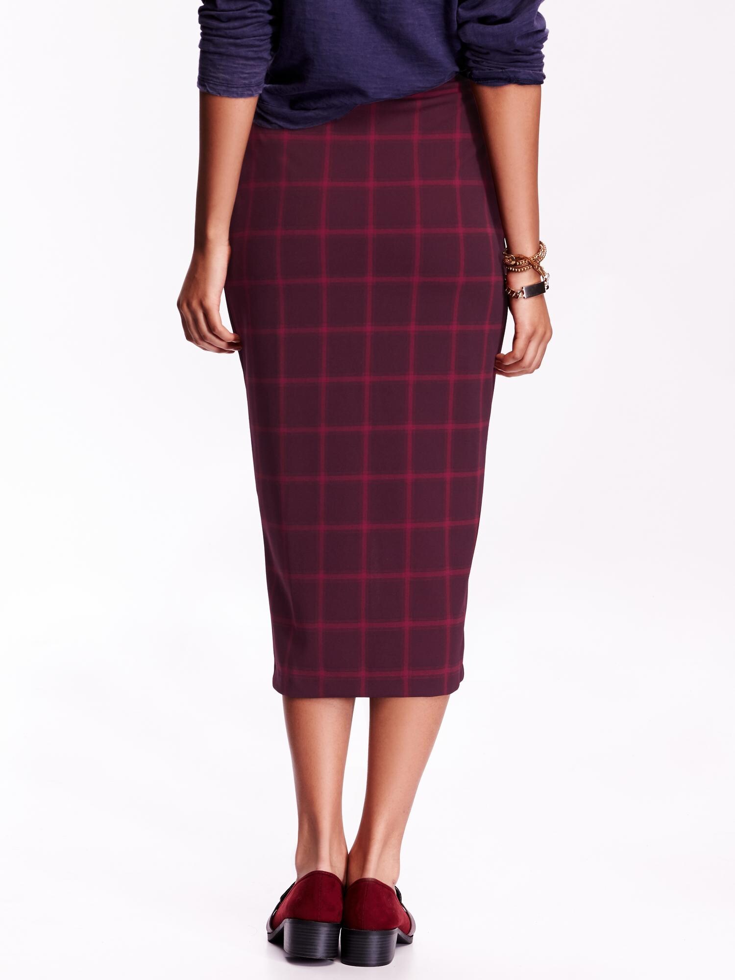 Old navy shop plaid pencil skirt