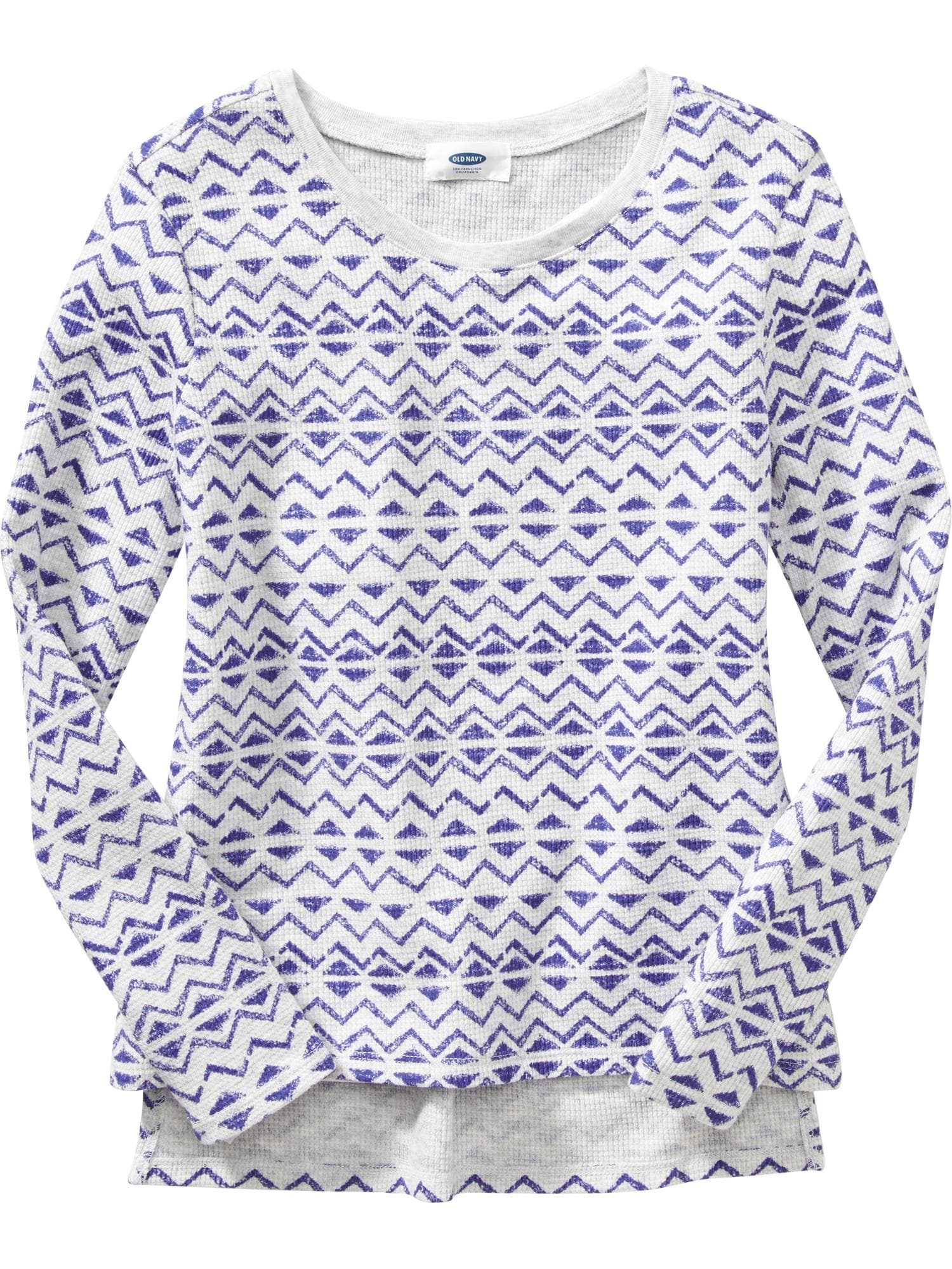 Girls Waffle-Knit Hi-Lo Hem Tee | Old Navy