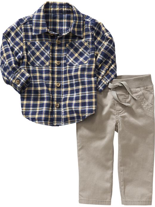 RESERVED Baby GAP plaid flannel and store sweatpants set