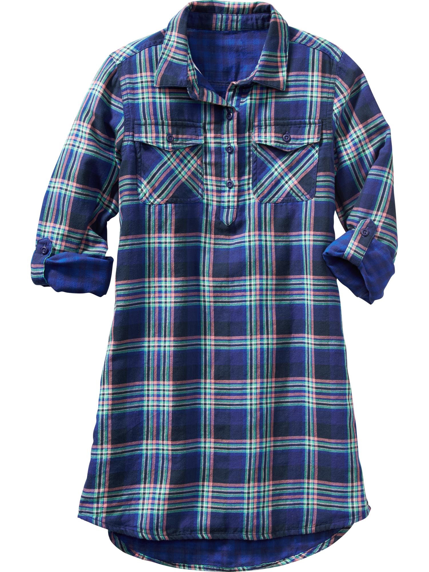 Girls Plaid Flannel Shirt Dresses | Old Navy