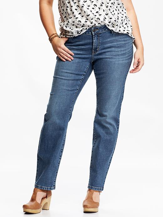 View large product image 1 of 2. Universal Mid-Rise Plus-Size Skinny Jeans