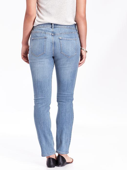 View large product image 2 of 3. Mid-Rise Curvy Straight Jeans for Women