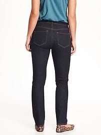 View large product image 3 of 3. Mid-Rise Curvy Straight Jeans for Women