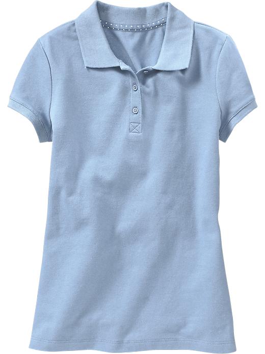 View large product image 2 of 2. Uniform Pique Polo for Girls