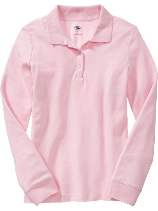 View large product image 2 of 2. Uniform Long-Sleeve Polo for Girls