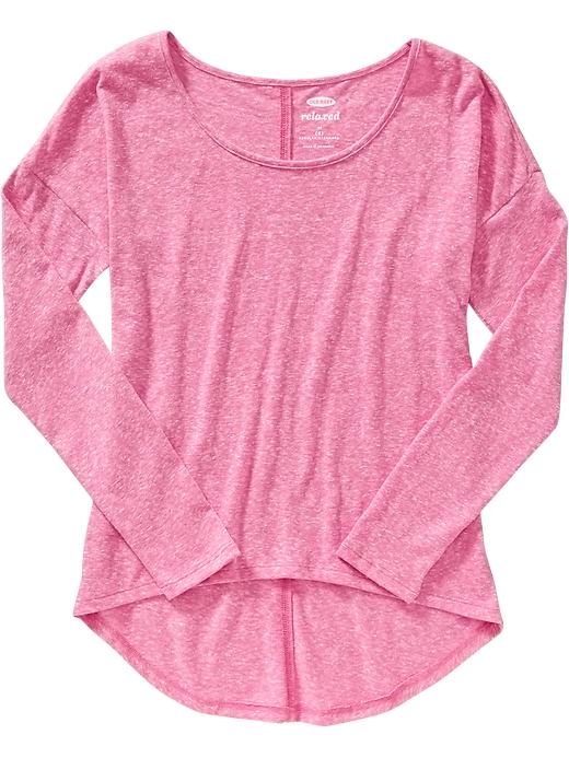 View large product image 2 of 2. Relaxed-Fit Hi-Lo Tees for Girls