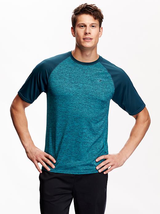 View large product image 1 of 1. Men's Go-Dry Raglan-Sleeve Top