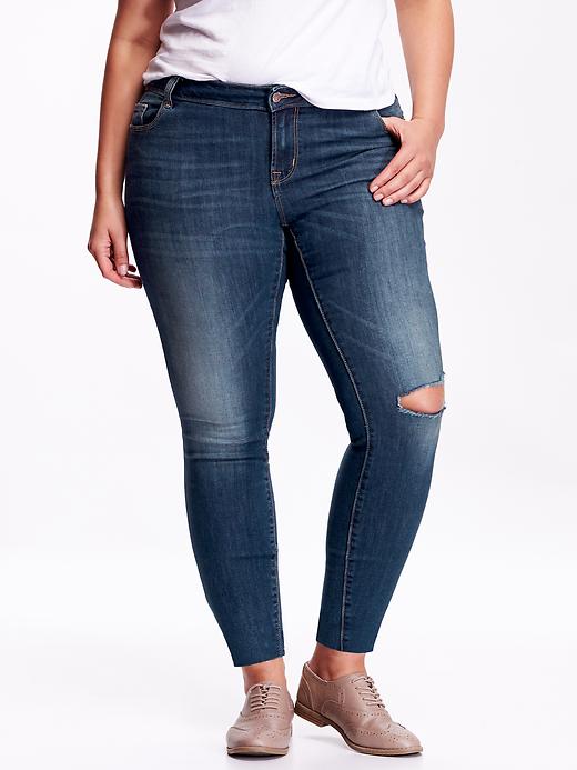 View large product image 1 of 2. High-Rise Distressed Rockstar Plus-Size Jeans
