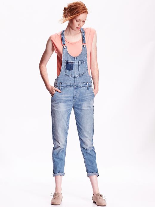 View large product image 1 of 3. Skinny Denim Overalls