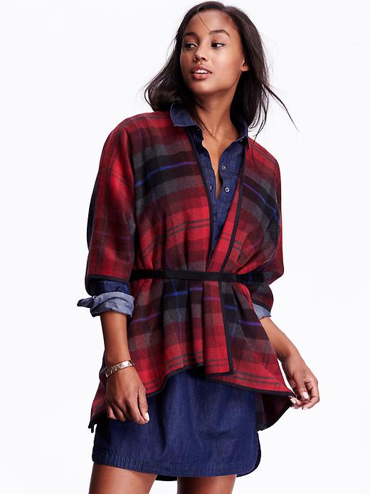 Open-Front Wool-Blend Poncho | Old Navy