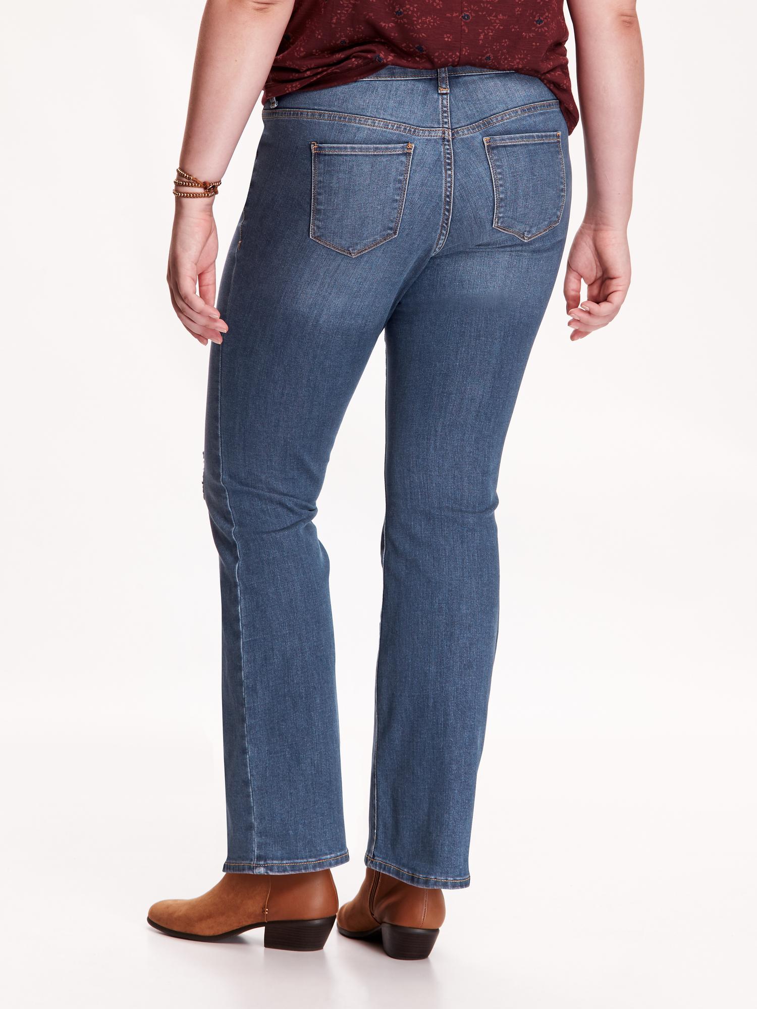 Mid-Rise Plus-Size Boot-Cut Rockstar Jeans | Old Navy